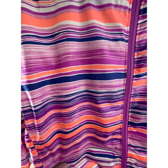 Columbia Pink Multicolor Striped Hodded Omni-Wick Jacket Size L Youth - Picture 4 of 9